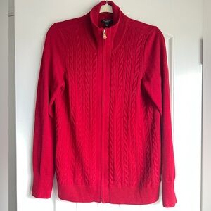 Talbots Red Cable Knit Sweater